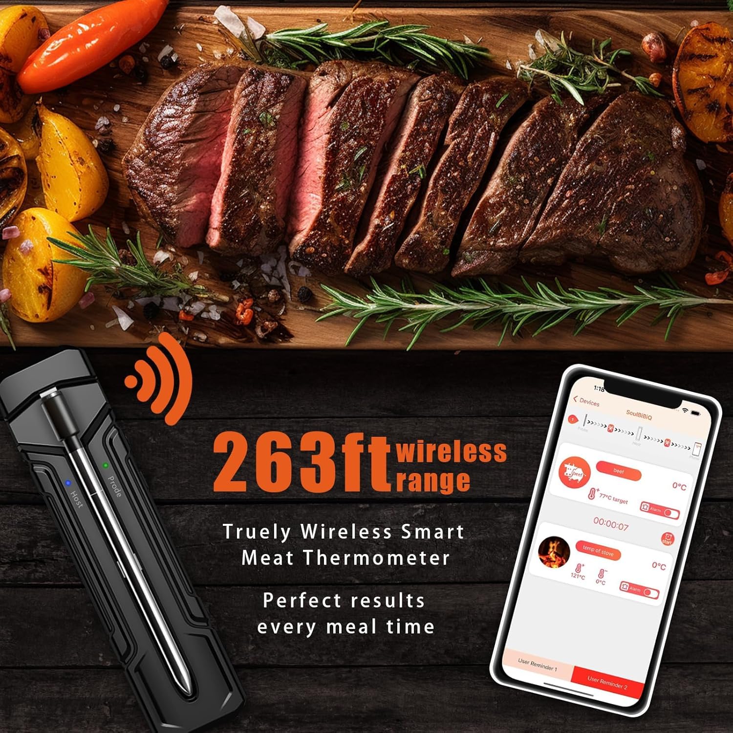 🔥Smart Grill Master Kit💥 262FT Bluetooth Range✨ 2-in-1 Probe Tech🌪️ APP Alerts for Perfect Steaks | TikTok's #1 BBQ Tool 🔥Smart Grill Master Kit💥 262FT Bluetooth Range✨ 2-in-1 Probe Tech🌪️ APP Alerts for Perfect Steaks | TikTok's #1 BBQ Tool